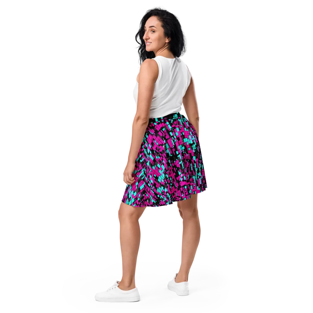 Voltage Mosaic on Skater Skirt — Back