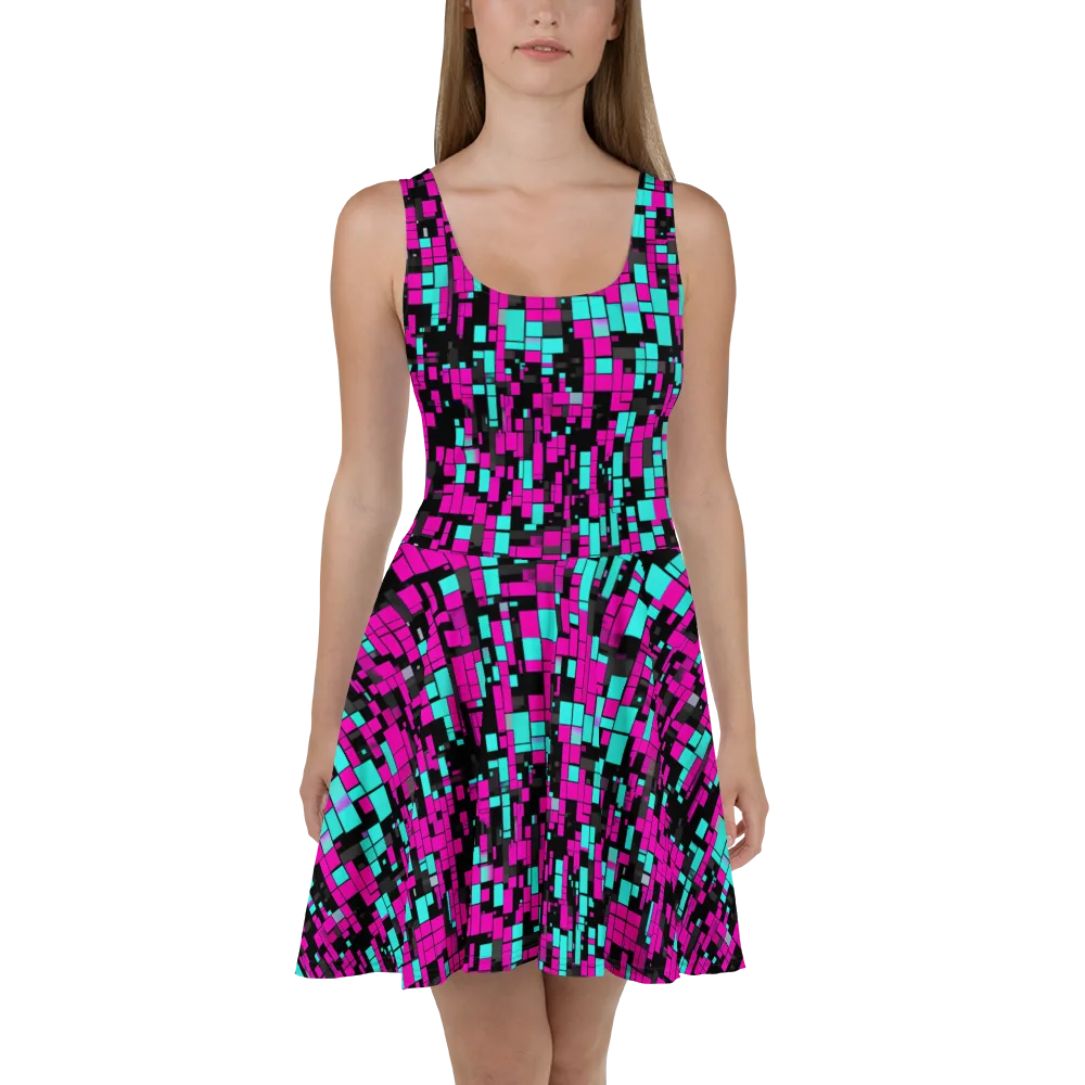 Voltage Mosaic on Skater Dress — Front
