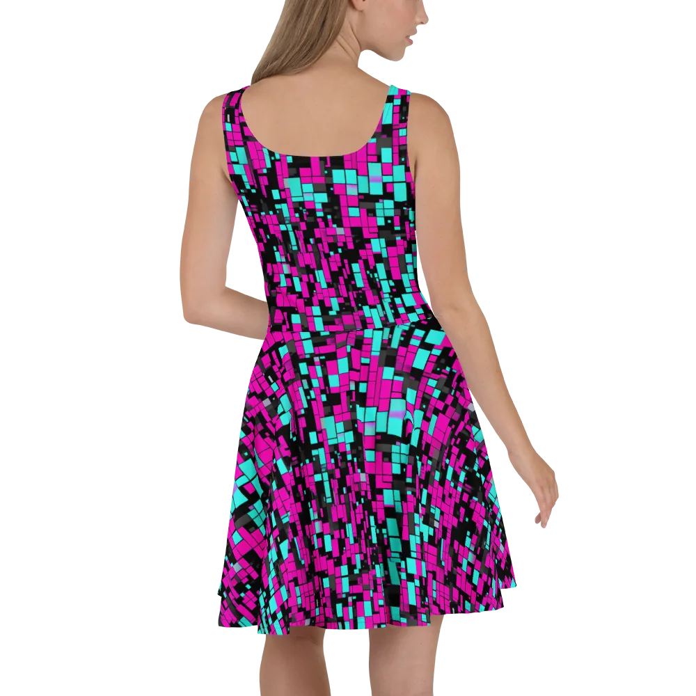 Voltage Mosaic on Skater Dress — Back