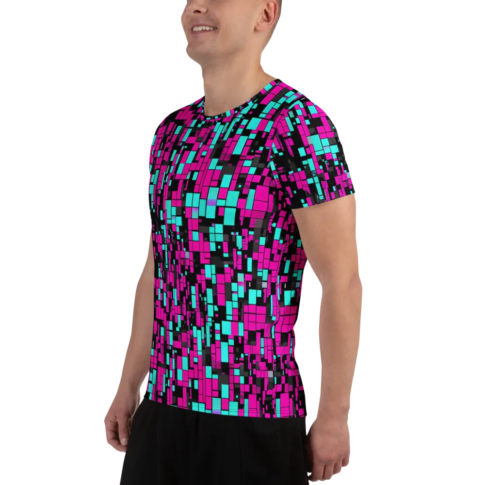 Voltage Mosaic on Men's Athletic T-Shirt — Left