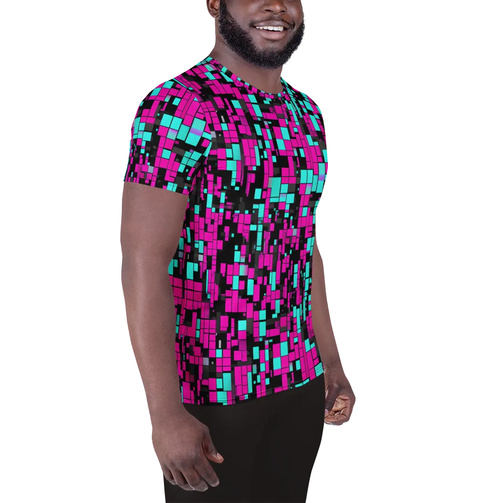 Voltage Mosaic on Men's Athletic T-Shirt — Right