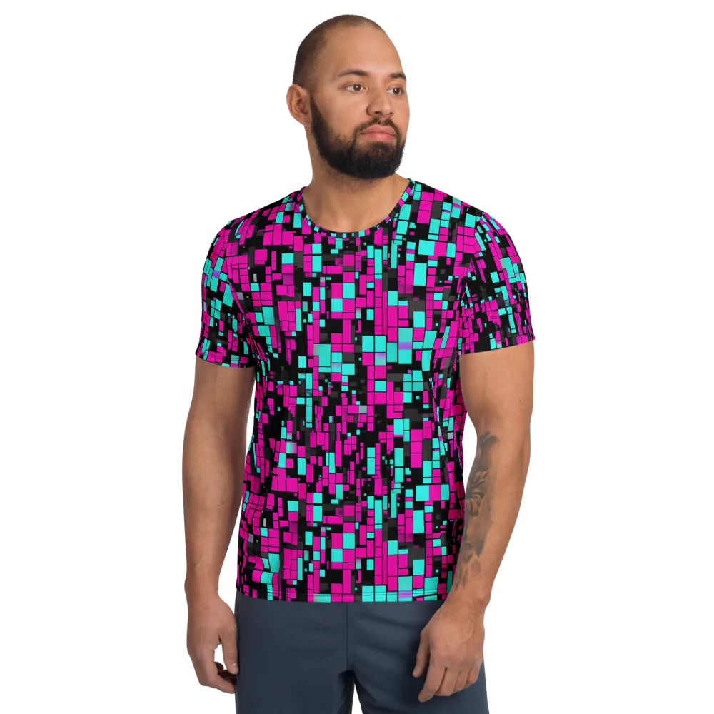 Voltage Mosaic on Men's Athletic T-Shirt — Front