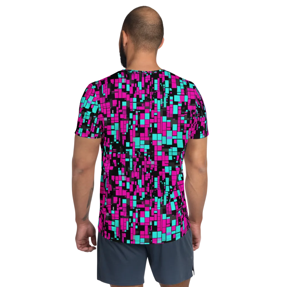Voltage Mosaic on Men's Athletic T-Shirt — Back