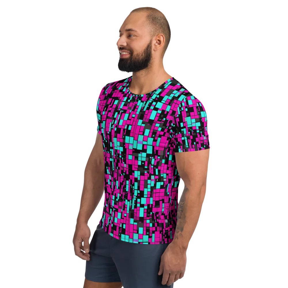 Voltage Mosaic on Men's Athletic T-Shirt — Left