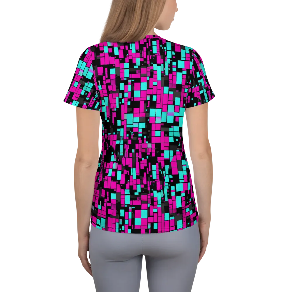 Voltage Mosaic on Women's Athletic T-Shirt — Back