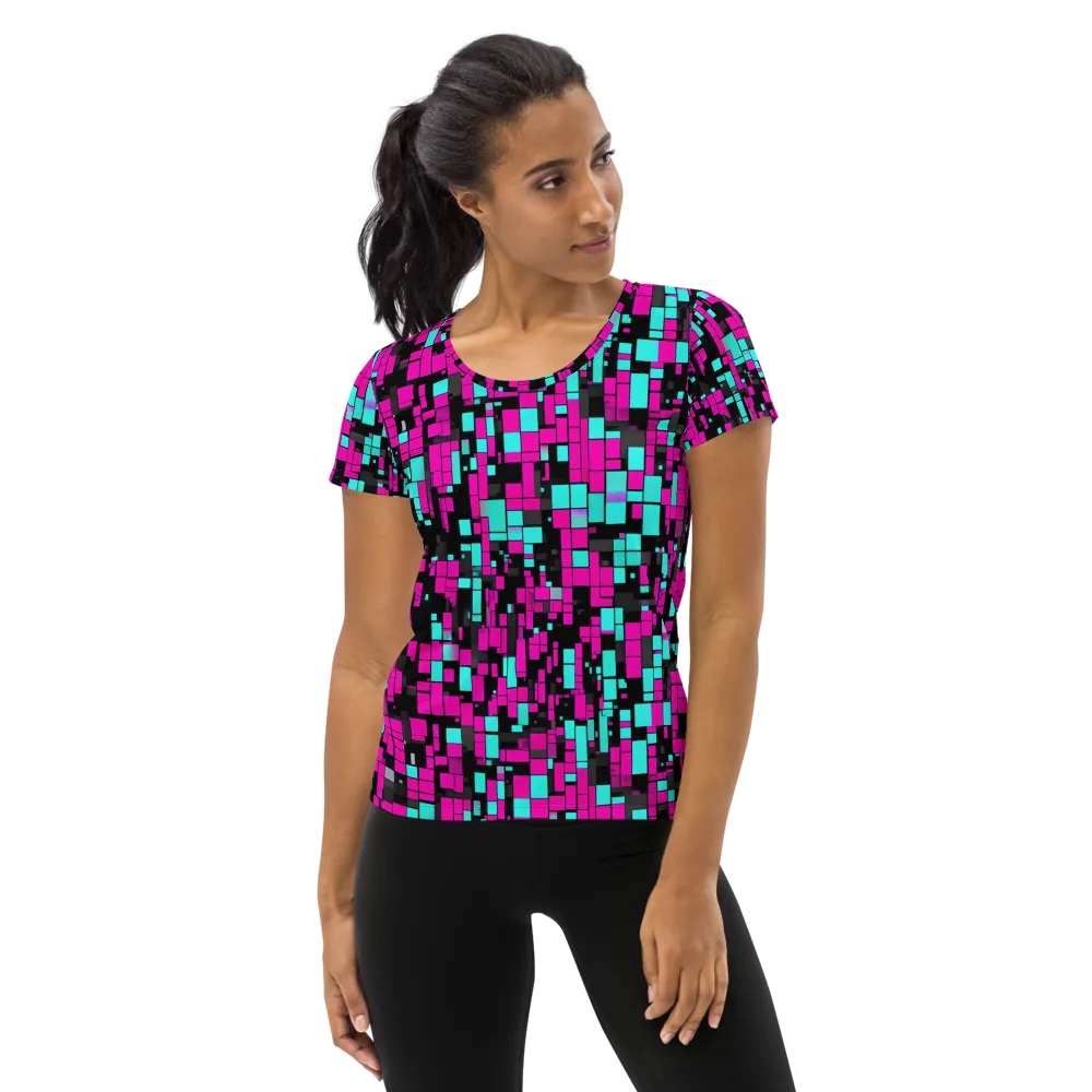 Voltage Mosaic on Women's Athletic T-Shirt — Front