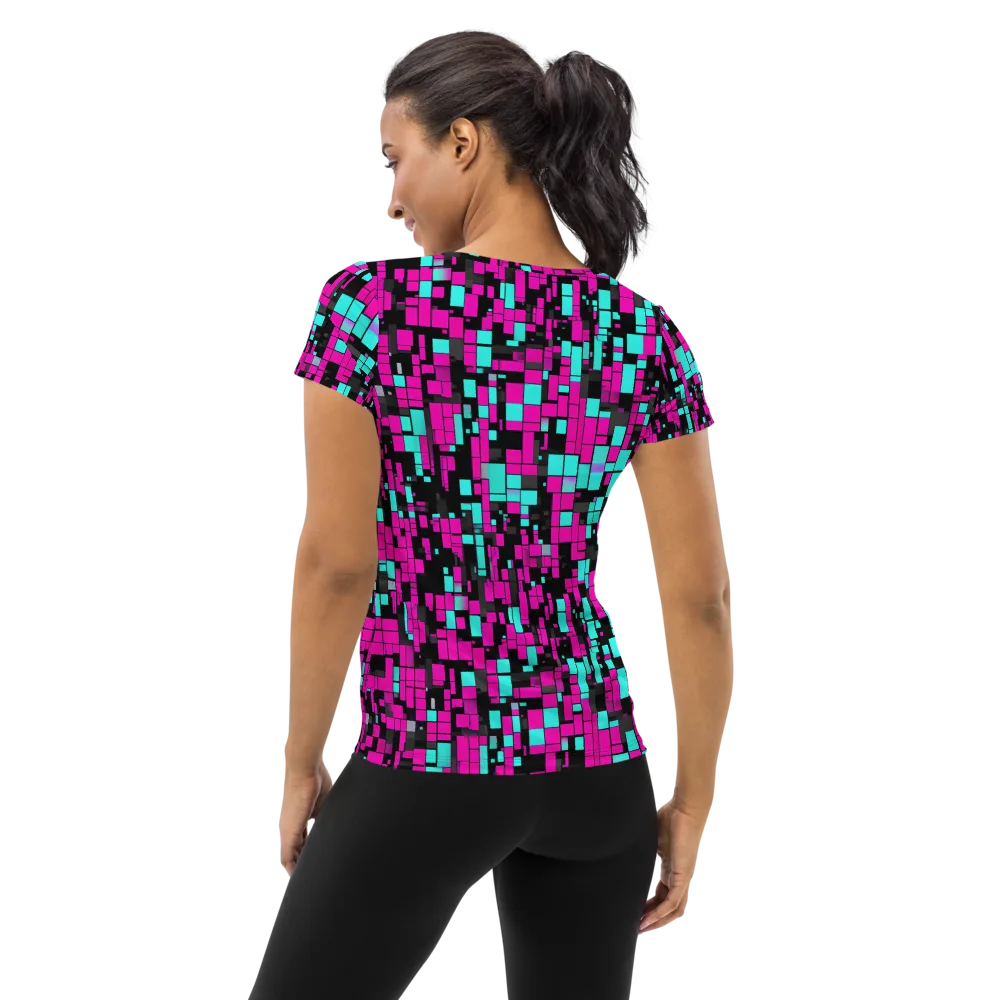 Voltage Mosaic on Women's Athletic T-Shirt — Back