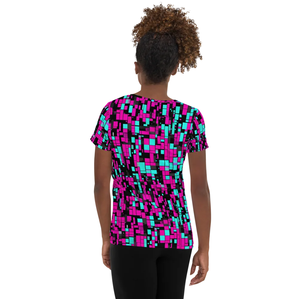 Voltage Mosaic on Women's Athletic T-Shirt — Back