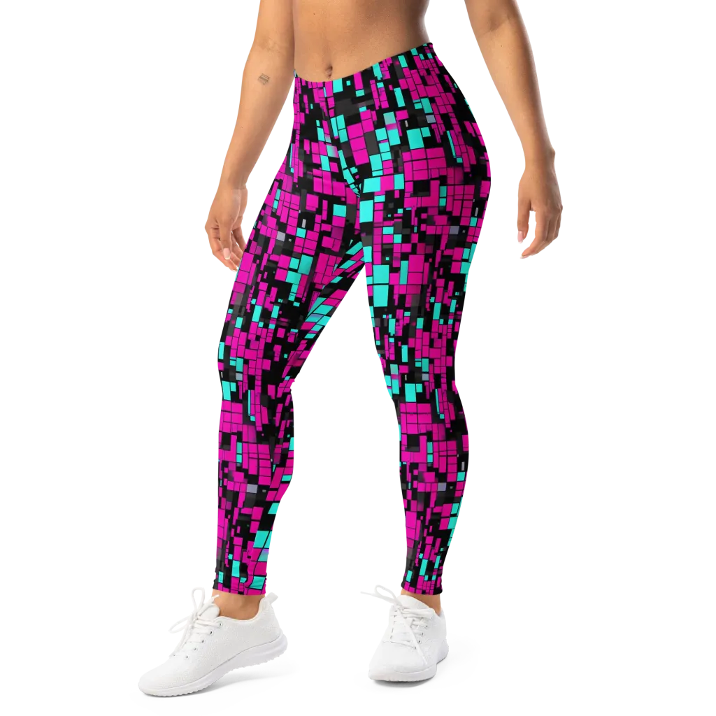 Voltage Mosaic on Leggings — Left Front