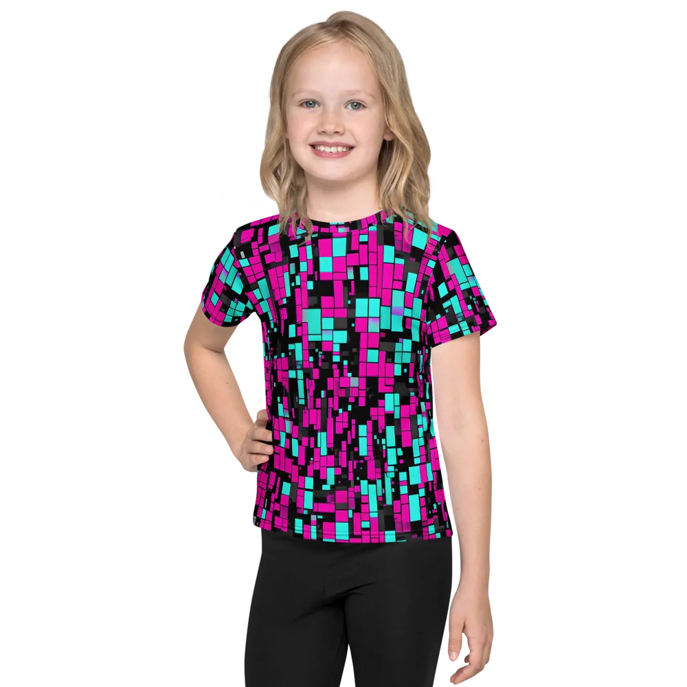 Voltage Mosaic on Kids Crew Neck T-Shirt — Front