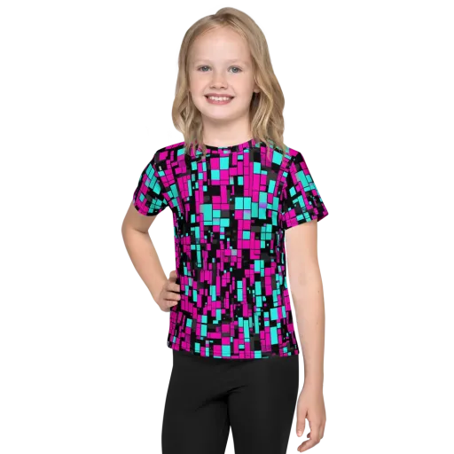 Voltage Mosaic on a Kids Crew Neck T-Shirt