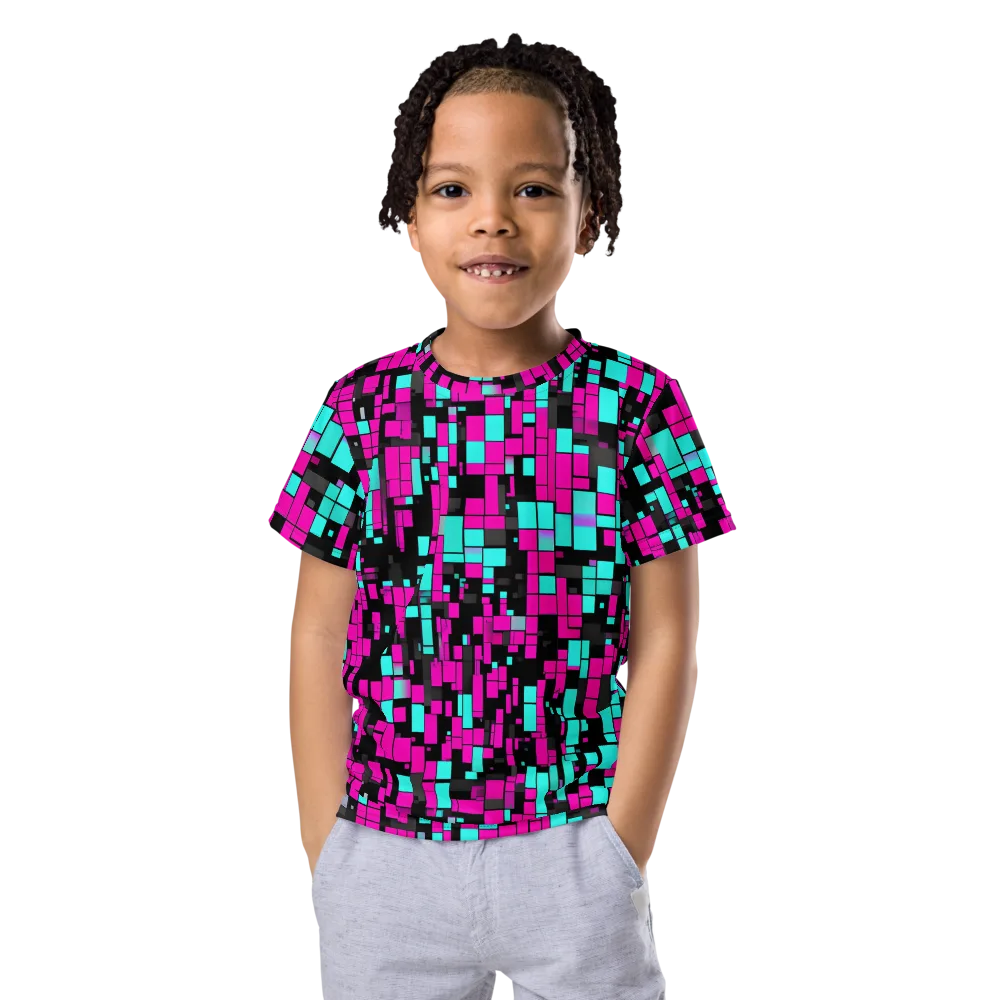 Voltage Mosaic on Kids Crew Neck T-Shirt — Front