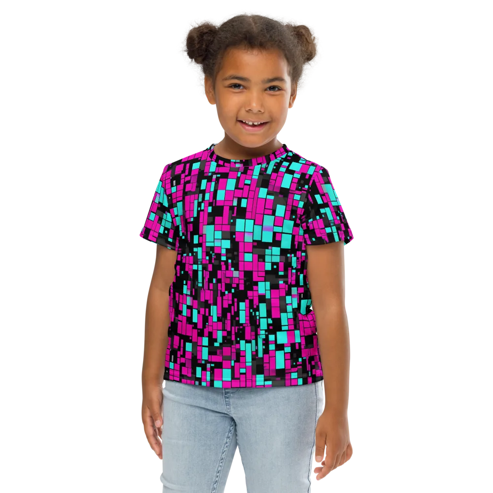 Voltage Mosaic on Kids Crew Neck T-Shirt — Front