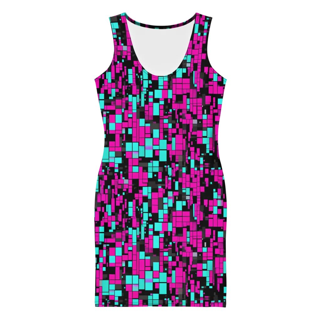 Voltage Mosaic on Bodycon Dress — Front