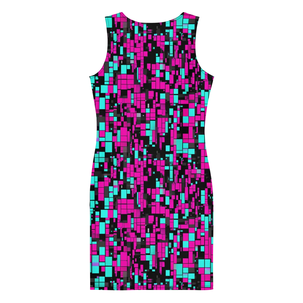Voltage Mosaic on Bodycon Dress — Back