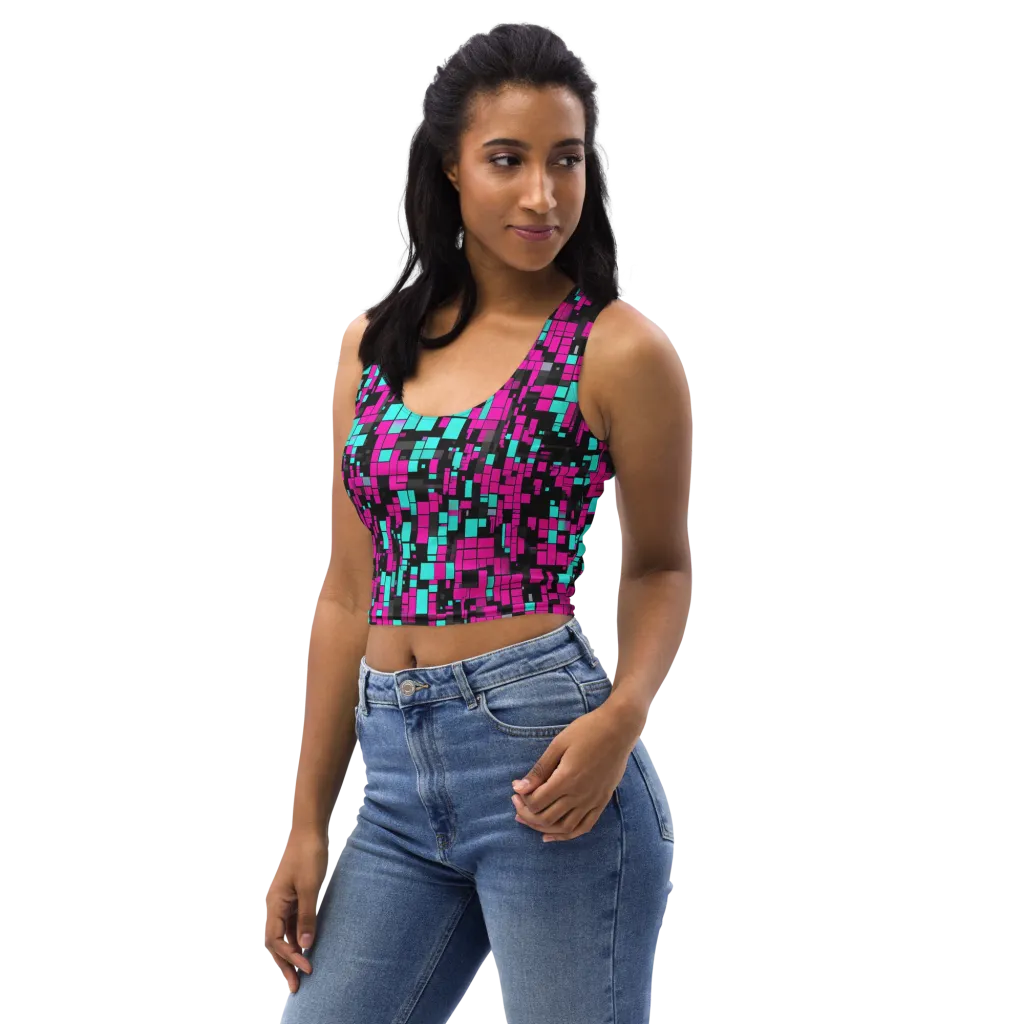 Voltage Mosaic on Crop Top — Left Front