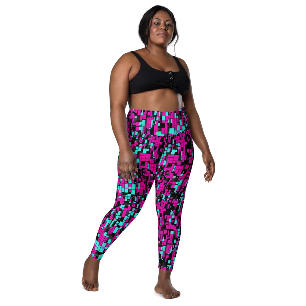 Voltage Mosaic on Leggings with Pockets — Front