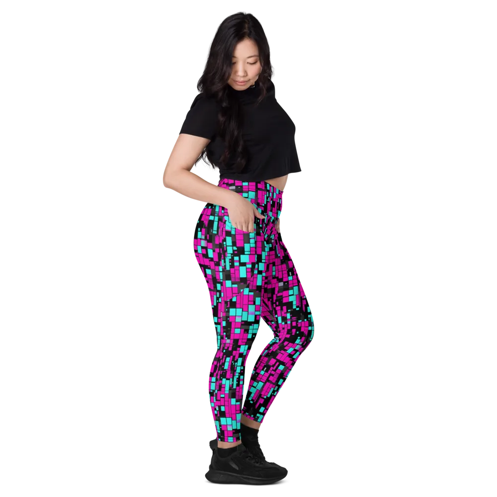 Voltage Mosaic on Leggings with Pockets — Right
