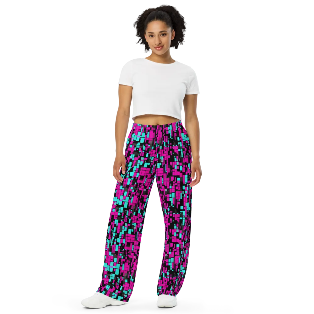 Voltage Mosaic on Wide-Leg Pants — Front