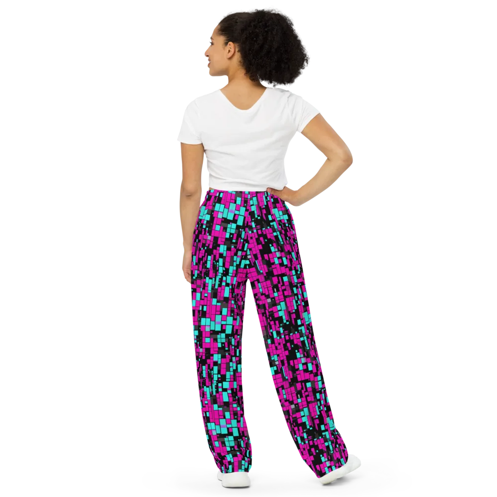 Voltage Mosaic on Wide-Leg Pants — Back