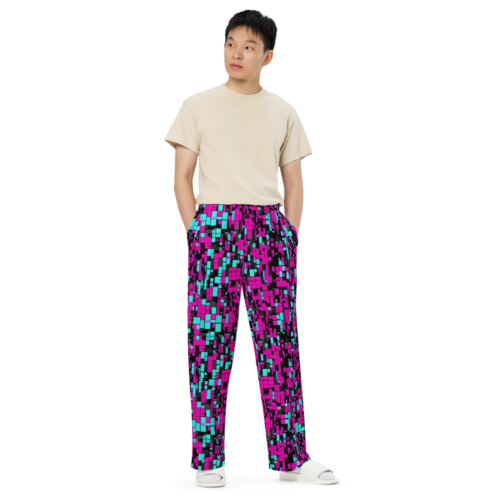 Voltage Mosaic on Wide-Leg Pants — Front