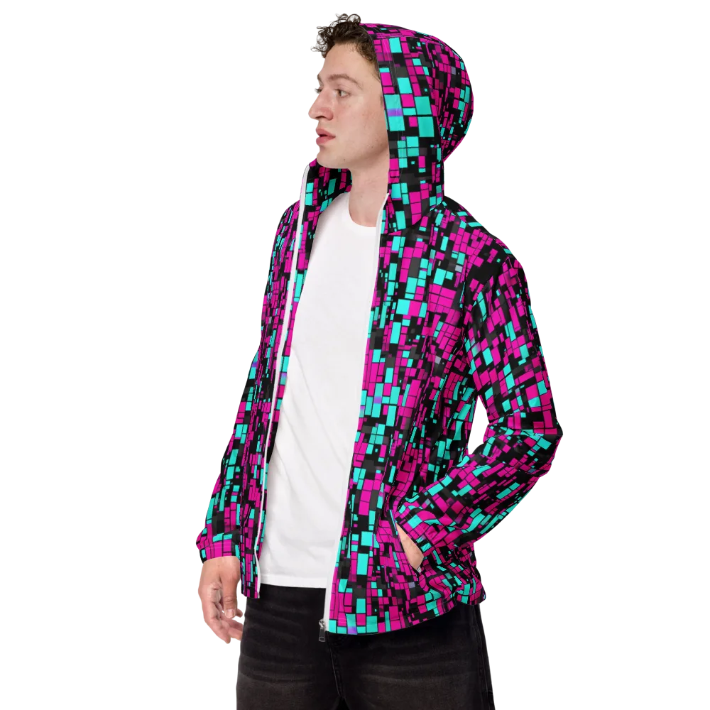 Voltage Mosaic on Men's Windbreaker — Left Front