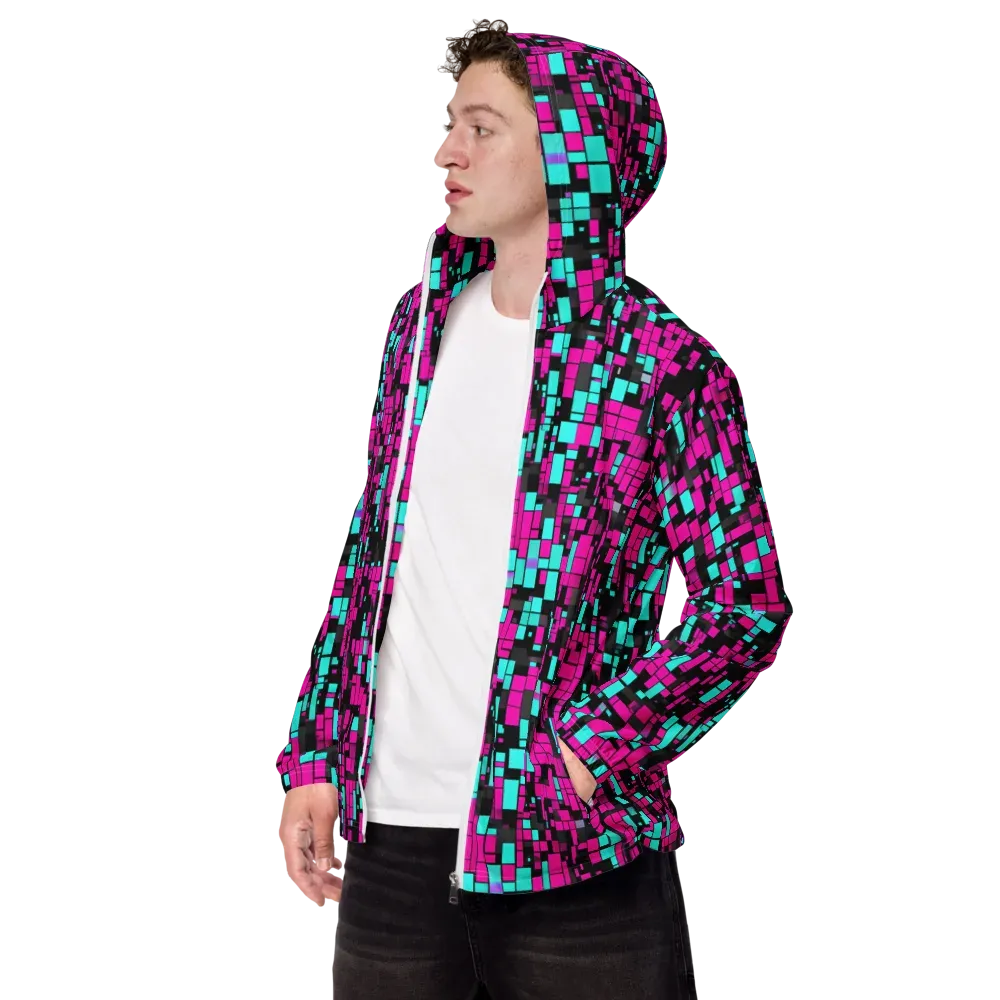 Voltage Mosaic on Men's Windbreaker — Left Front