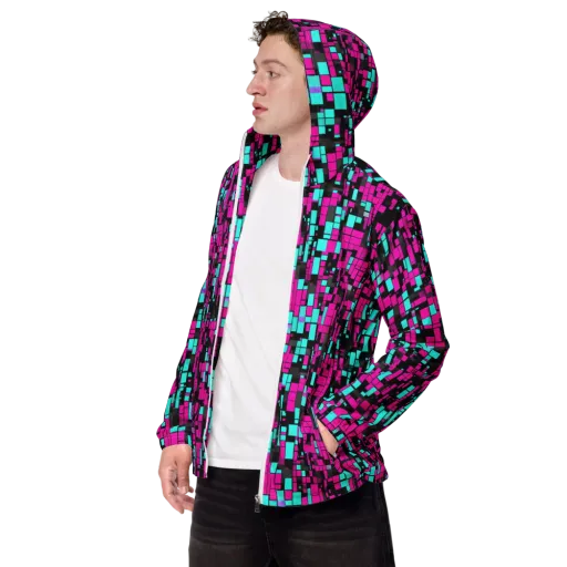 Voltage Mosaic on a Men's Windbreaker