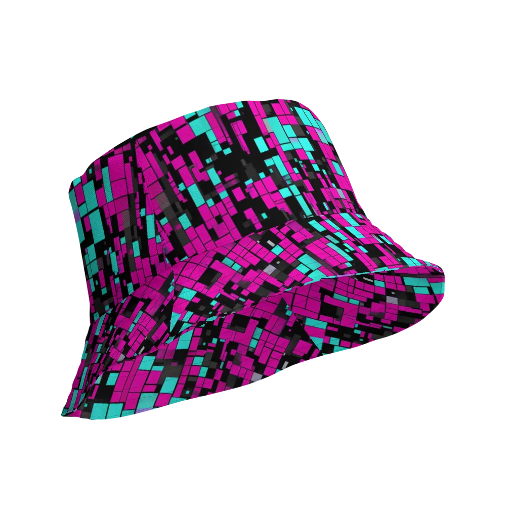 Voltage Mosaic on Reversible Bucket Hat — Product details Outside