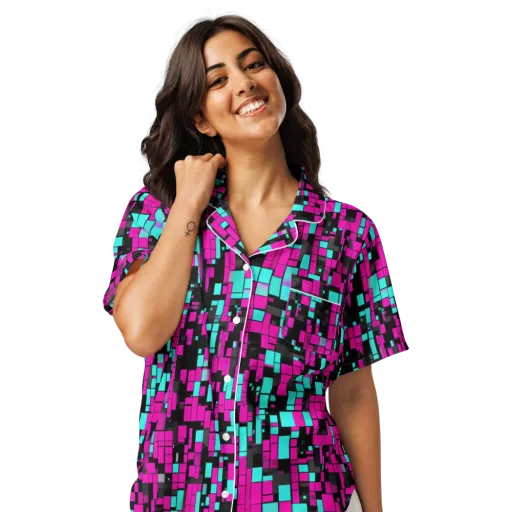 Voltage Mosaic on a Women's Short Sleeve Pajama Top