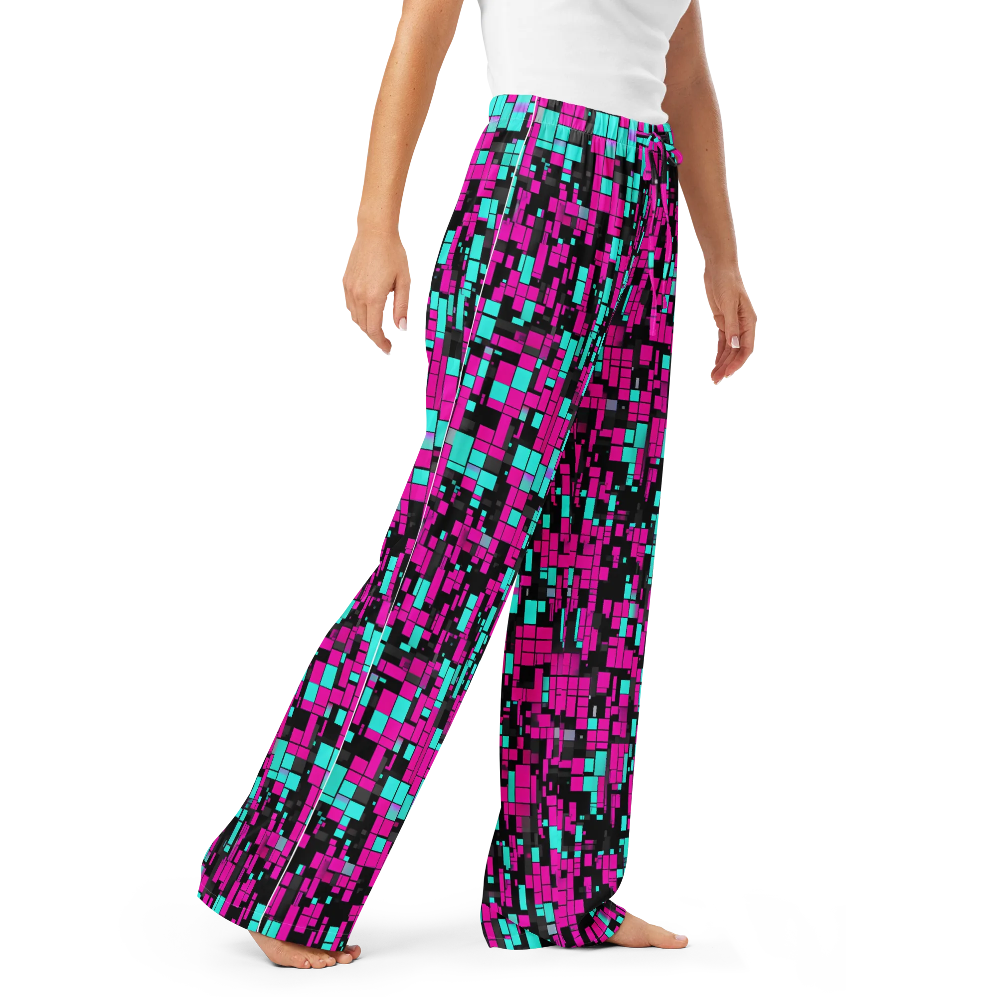 Voltage Mosaic on Women's Pajama Pants — Right Front
