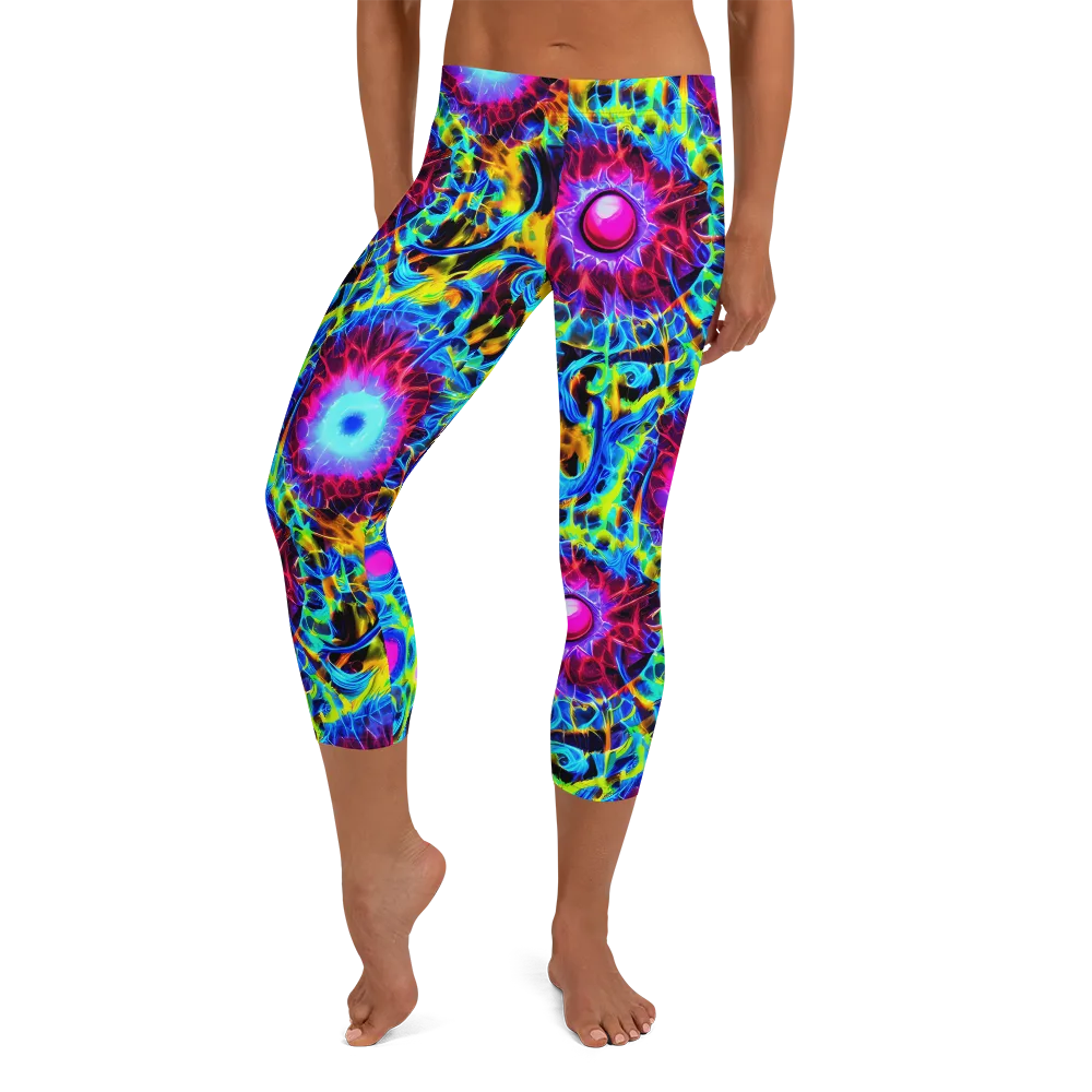 Neon Nectar on Capri Leggings — Front