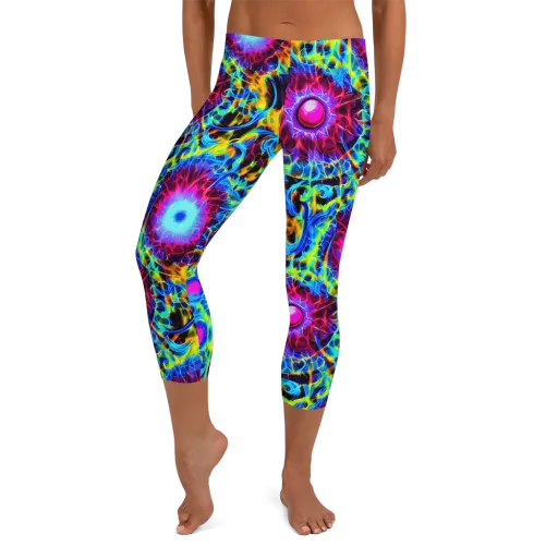 Neon Nectar on a Capri Leggings