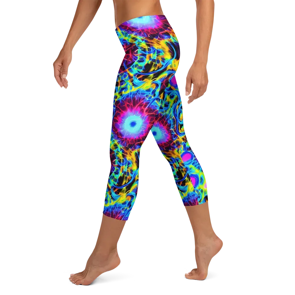 Neon Nectar on Capri Leggings — Left