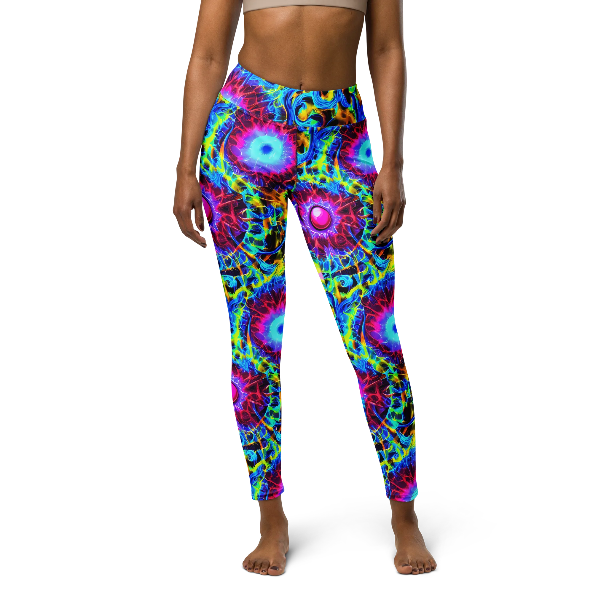 Neon Nectar on Yoga Leggings — Front