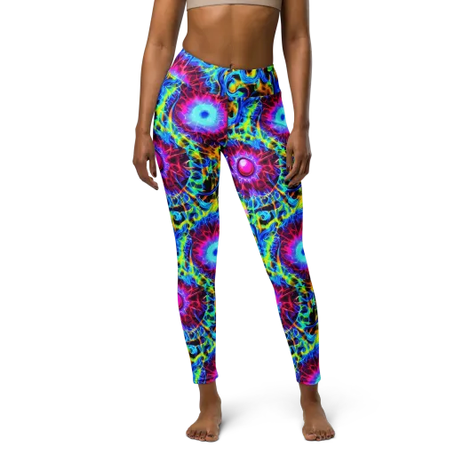 Neon Nectar on a Yoga Leggings
