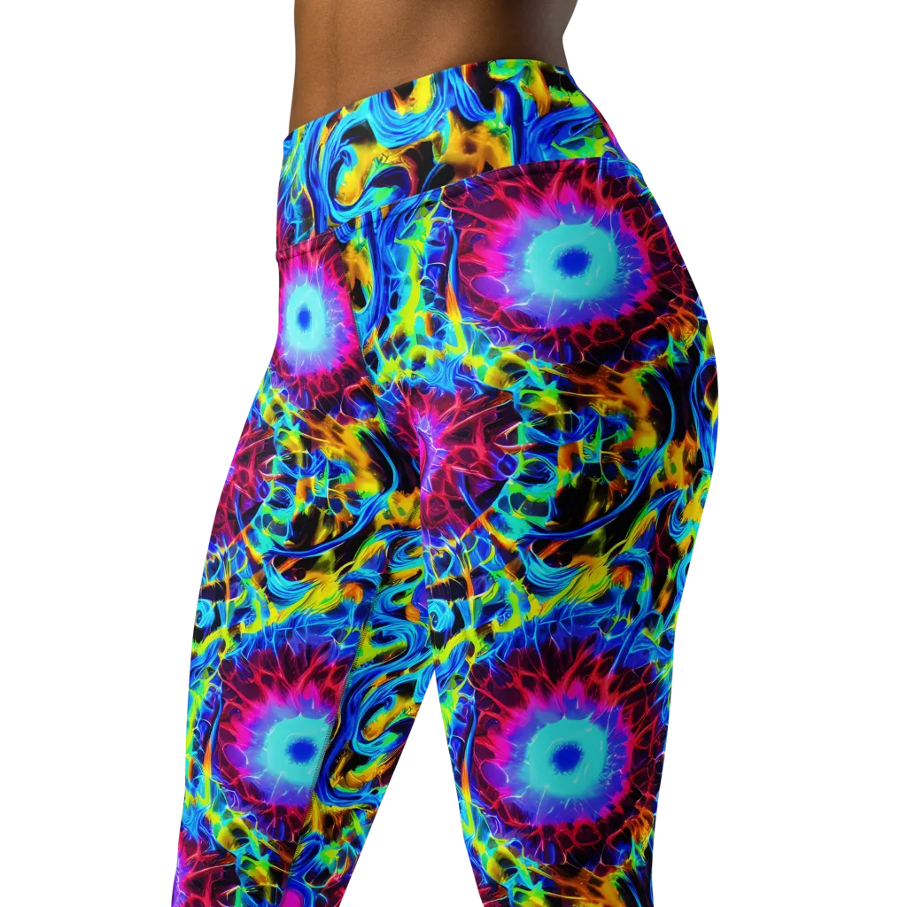 Neon Nectar on Yoga Leggings — Left Front