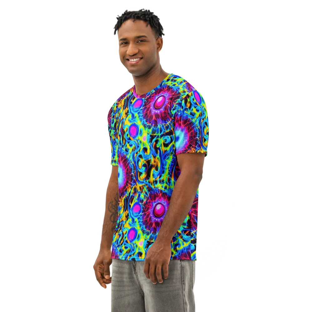 Neon Nectar on Men's Cotton Crew Neck T-Shirt — Left Front