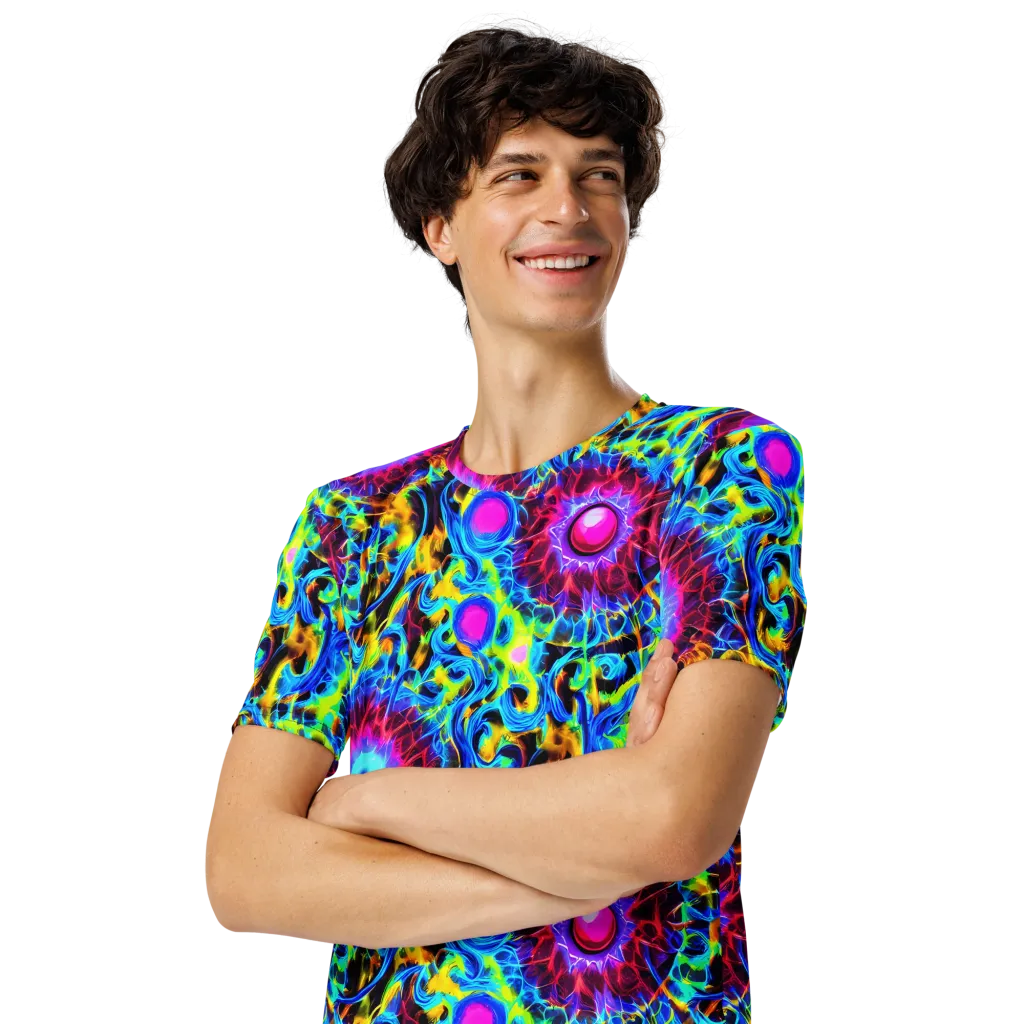 Neon Nectar on Men's Crew Neck T-Shirt — Left Front