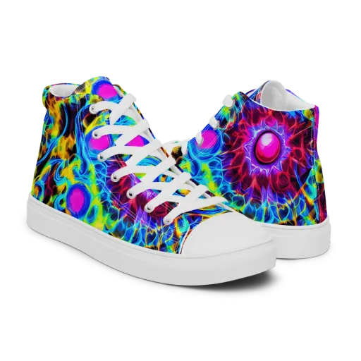 Neon Nectar on a Men's High Top Canvas Shoes