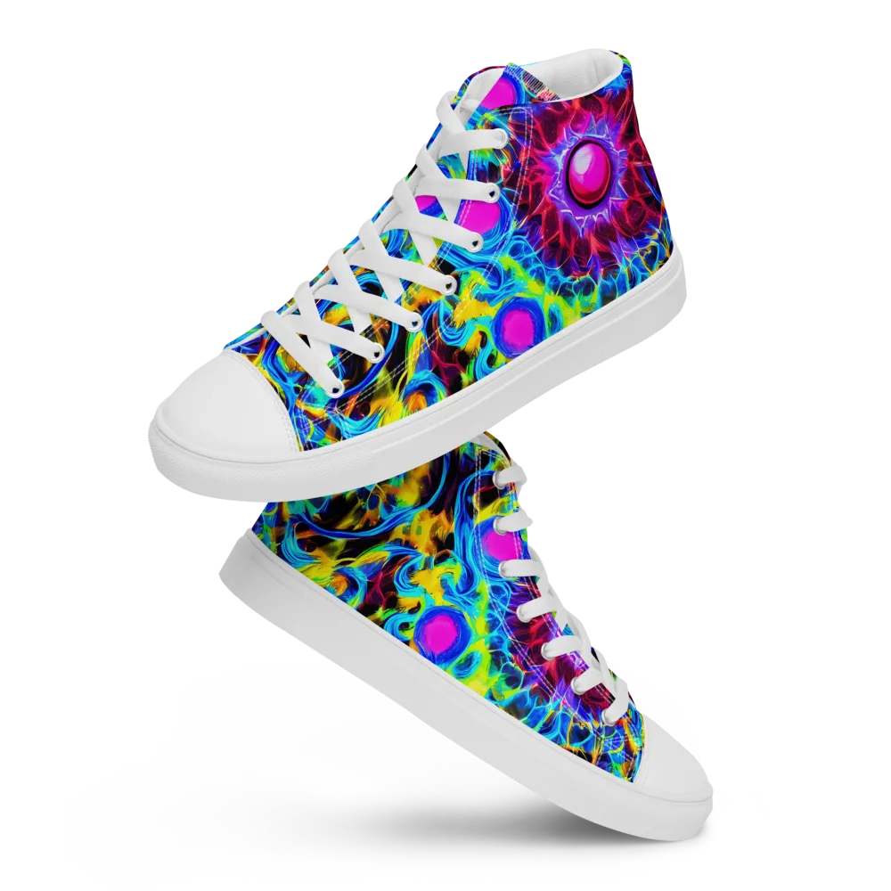 Neon Nectar on Men's High Top Canvas Shoes — Front