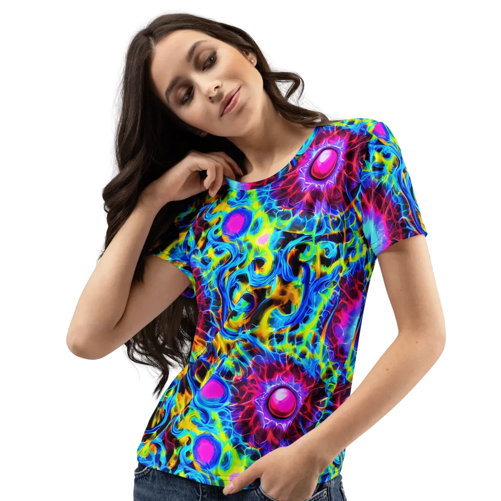Neon Nectar on Women's Crew Neck T-Shirt — Left Front
