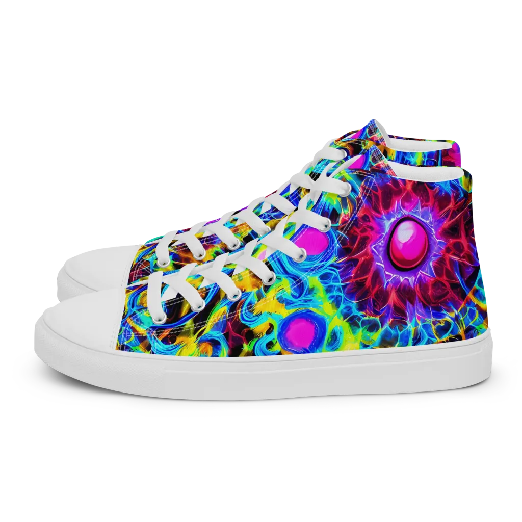 Neon Nectar on Women's High Top Canvas Shoes — Left