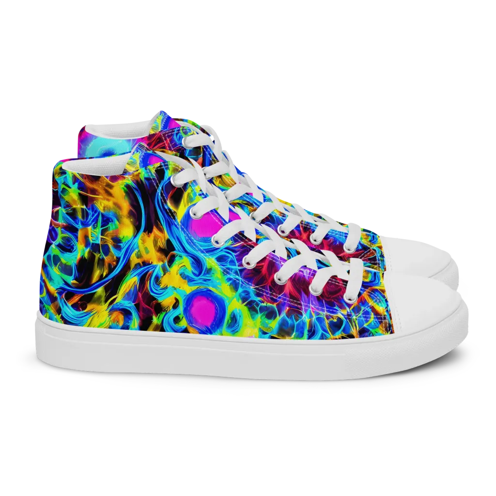 Neon Nectar on Women's High Top Canvas Shoes — Right