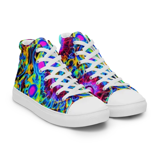 Neon Nectar on a Women's High Top Canvas Shoes