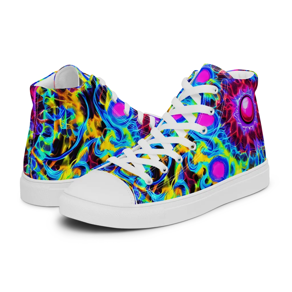 Neon Nectar on Women's High Top Canvas Shoes — Left