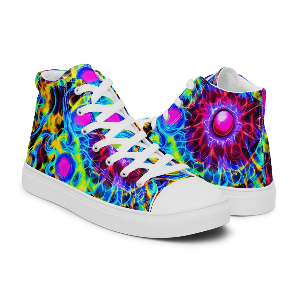 Neon Nectar on Women's High Top Canvas Shoes — Right