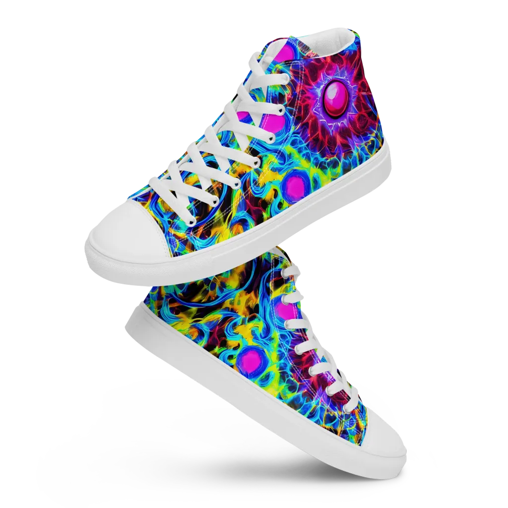Neon Nectar on Women's High Top Canvas Shoes — Front