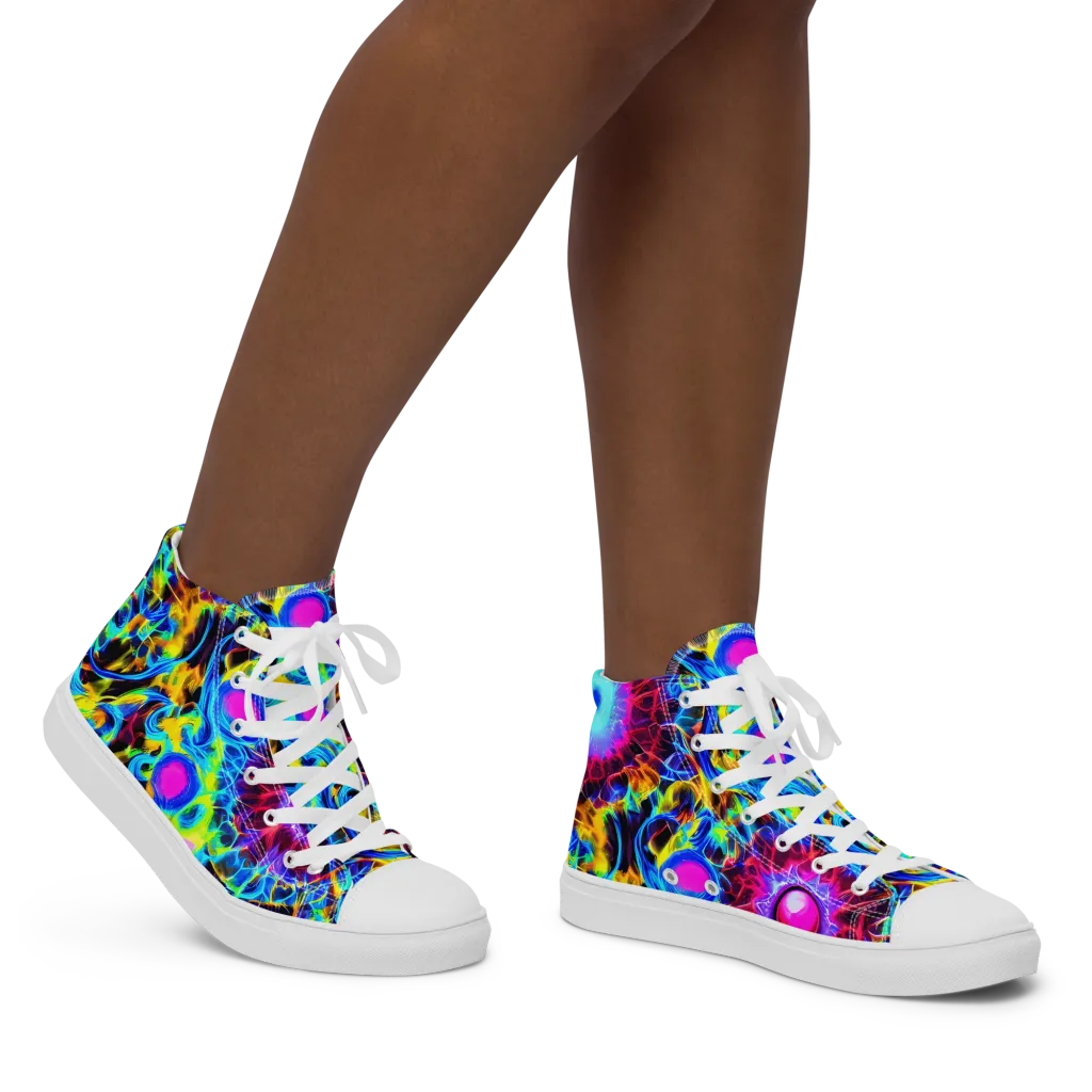 Neon Nectar on Women's High Top Canvas Shoes — Right