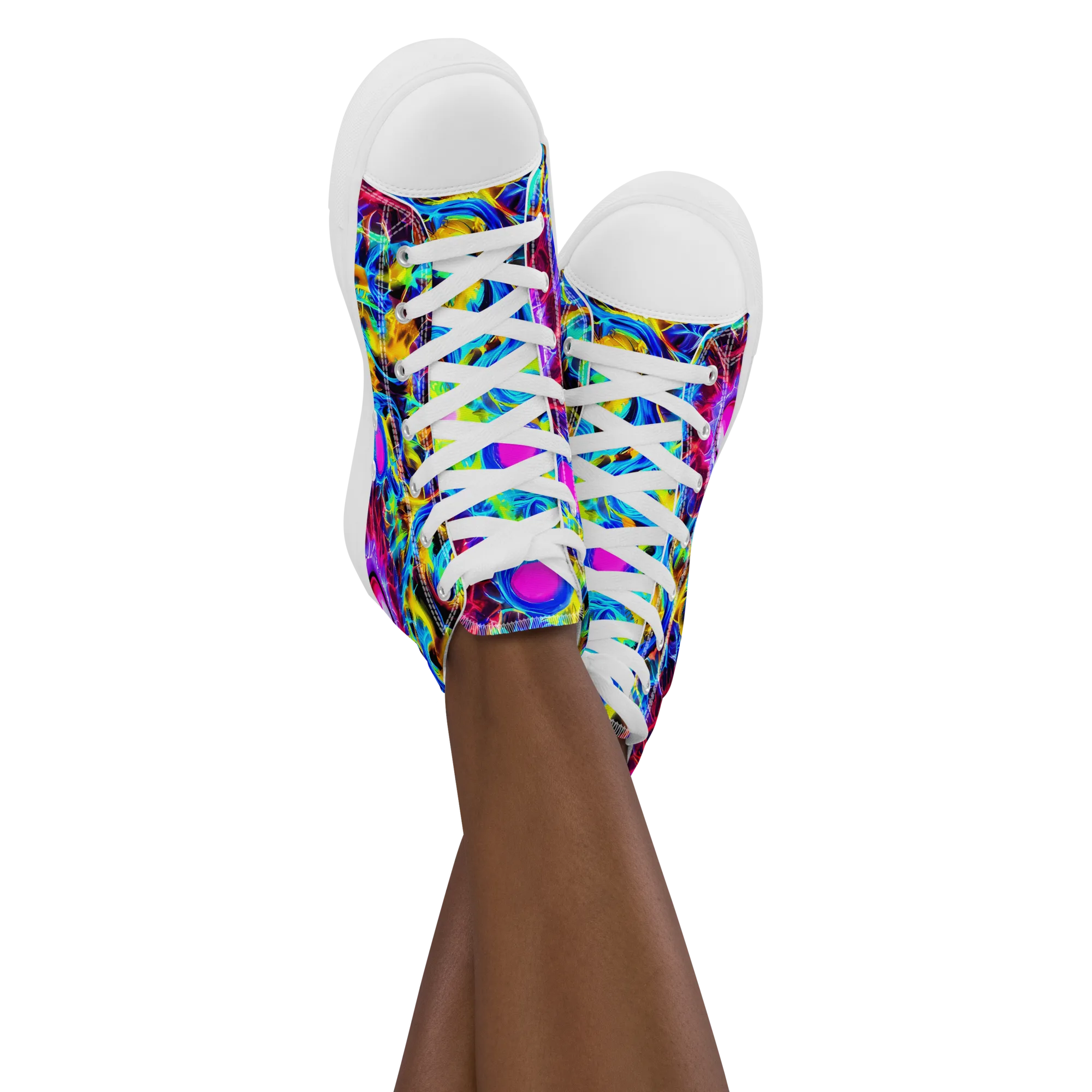Neon Nectar on Women's High Top Canvas Shoes — Front